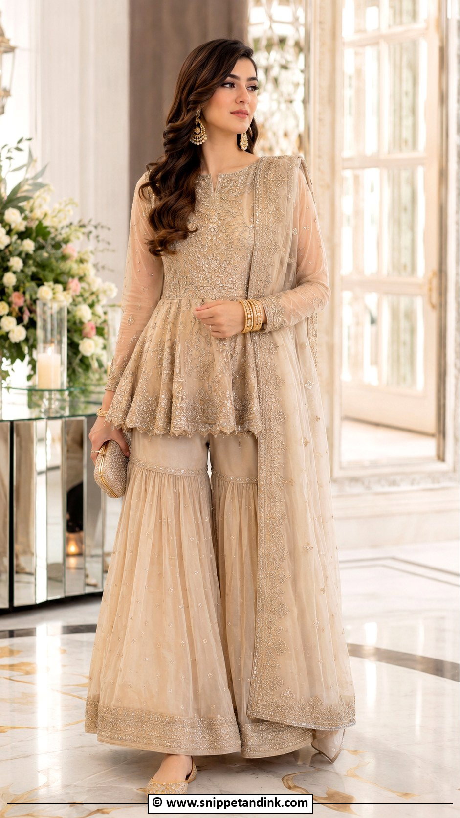 Sister Of Groom Peplum Sharara Outfit - Snippet and Ink - 30 Brothers Wedding Outfit for Sister Ideas