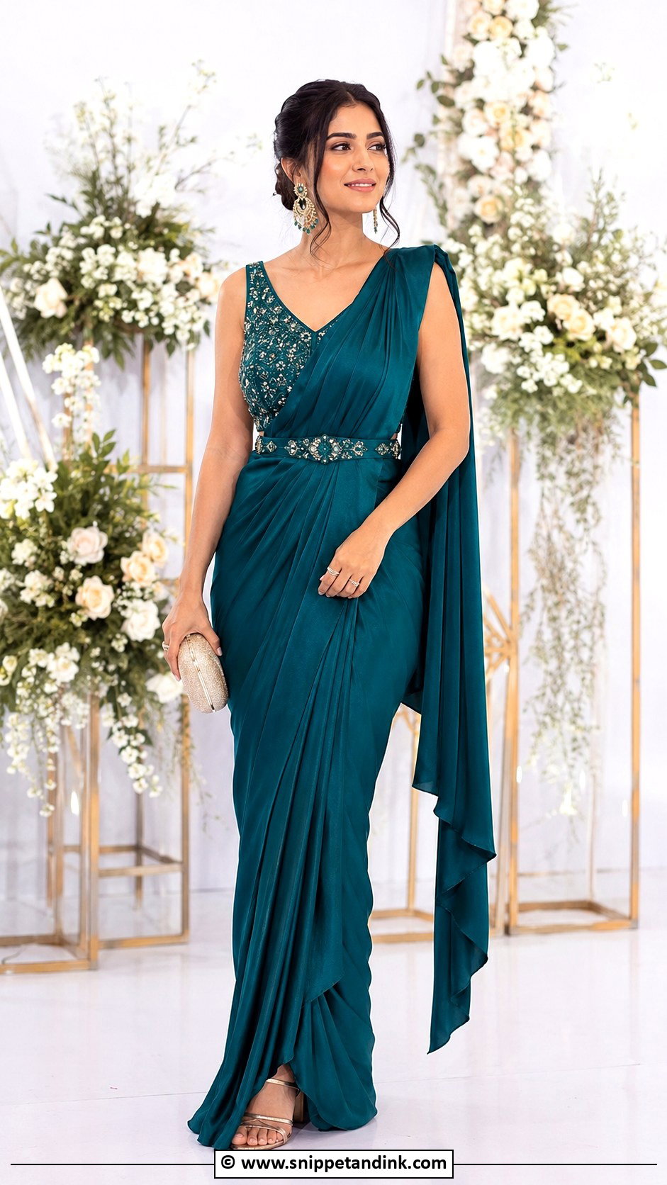Sister Of Groom Pre Draped Saree Outfit - Snippet and Ink - 30 Brothers Wedding Outfit for Sister Ideas