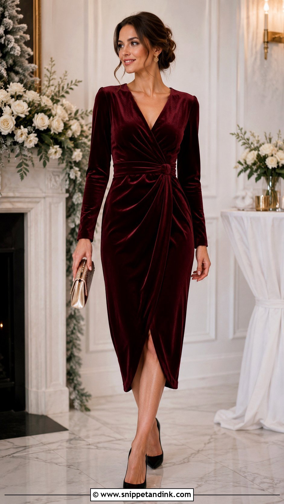 Sister Of The Bride Burgundy Velvet Dress - Snippet and Ink - 20 Brides Sister Dress Ideas