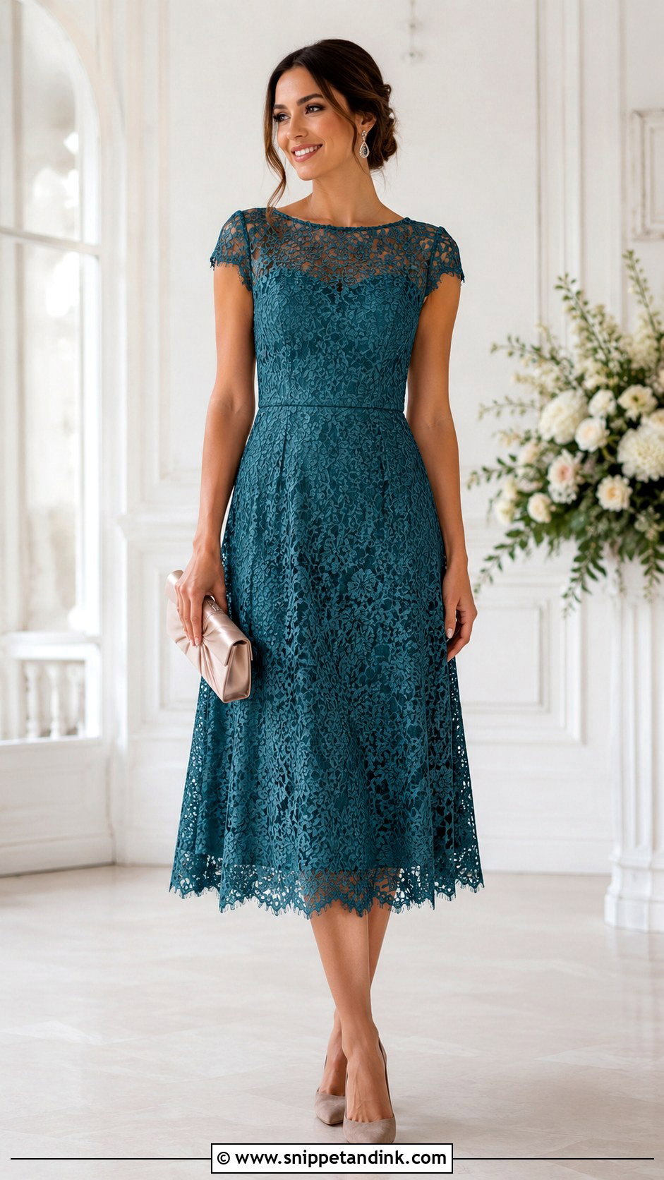 Sister Of The Bride Lace Midi Dress - Snippet and Ink - 20 Sister Bride Ideas