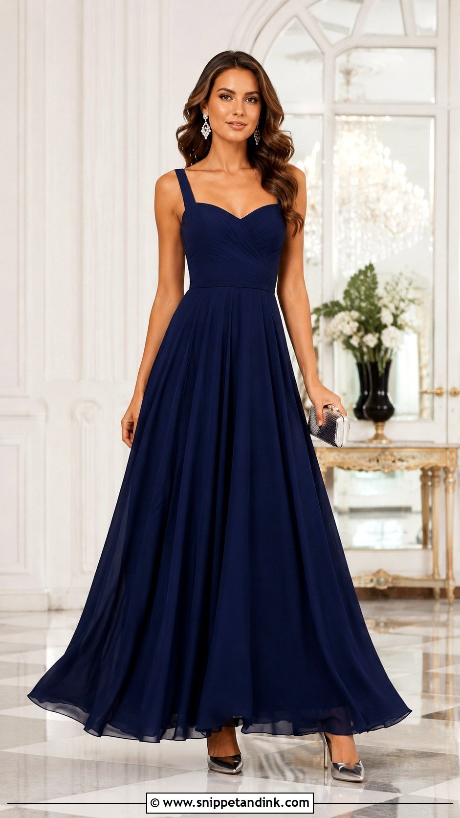 Sister Of The Bride Navy Evening Gown - Snippet and Ink - 20 Brides Sister Dress Ideas