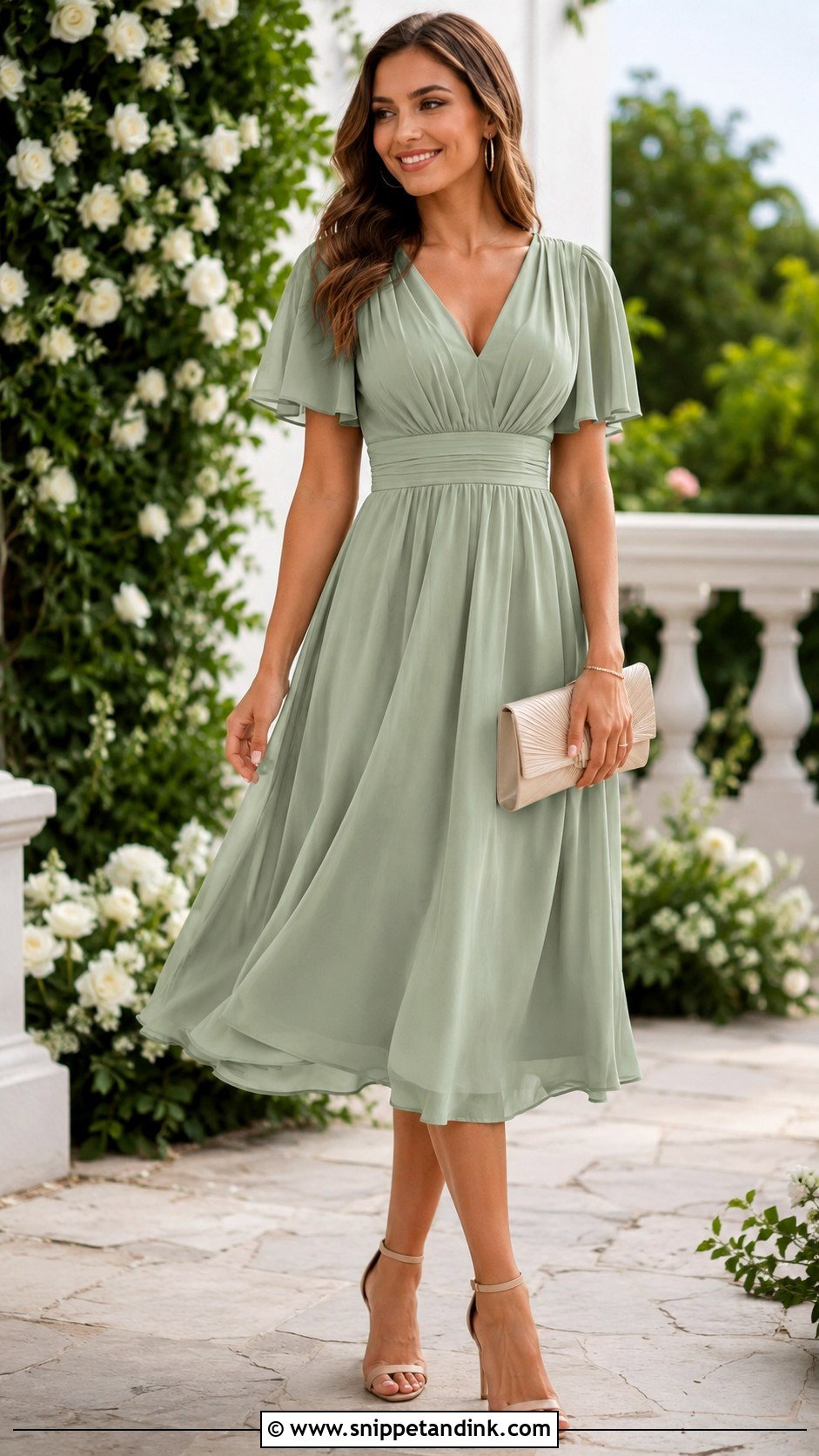 Sister Of The Bride Sage Green Dress - Snippet and Ink - 20 Brides Sister Dress Ideas