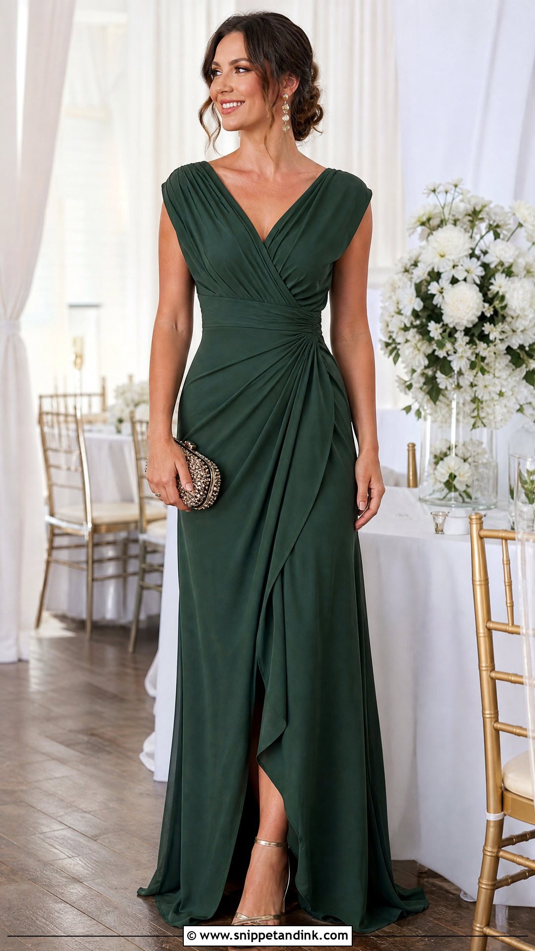 Sister of the Bride Draped Jersey Gown - Snippet and Ink - 25 Wedding Dress for Bride Sister Ideas
