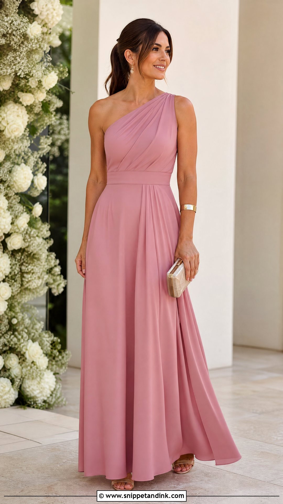 Sister of the Bride One Shoulder Maxi Dress - Snippet and Ink - 25 Wedding Dress for Bride Sister Ideas