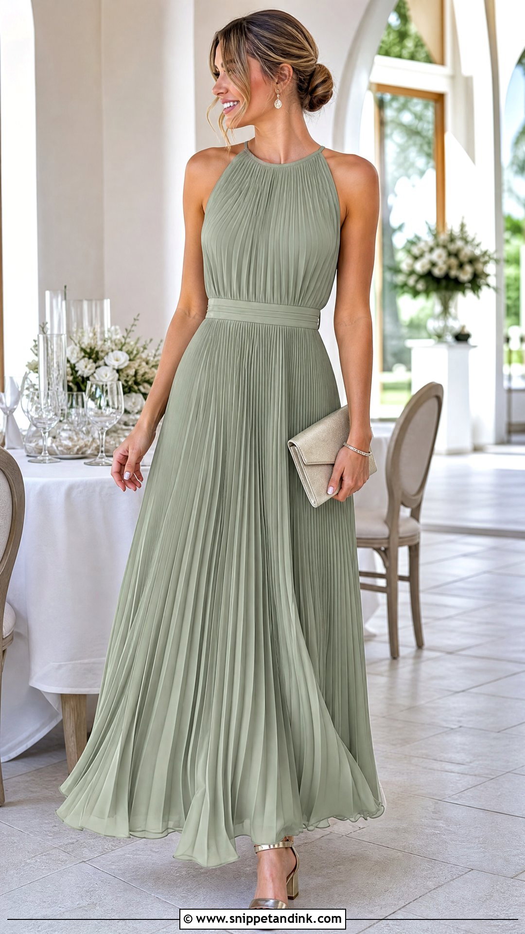 Sister of the Bride Pleated Maxi Dress - Snippet and Ink - 25 Wedding Dress for Bride Sister Ideas