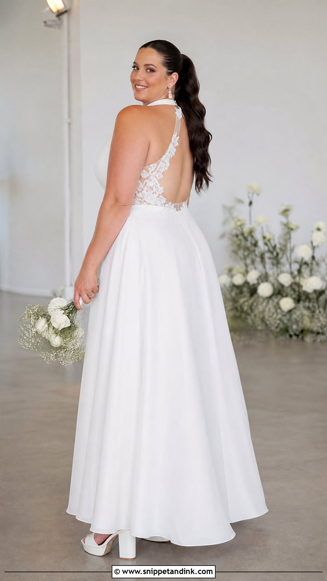 Size 16 Halter Neck Wedding Dress With Open Back - Snippet and Ink - 20 Size 16 Wedding Dress Ideas
