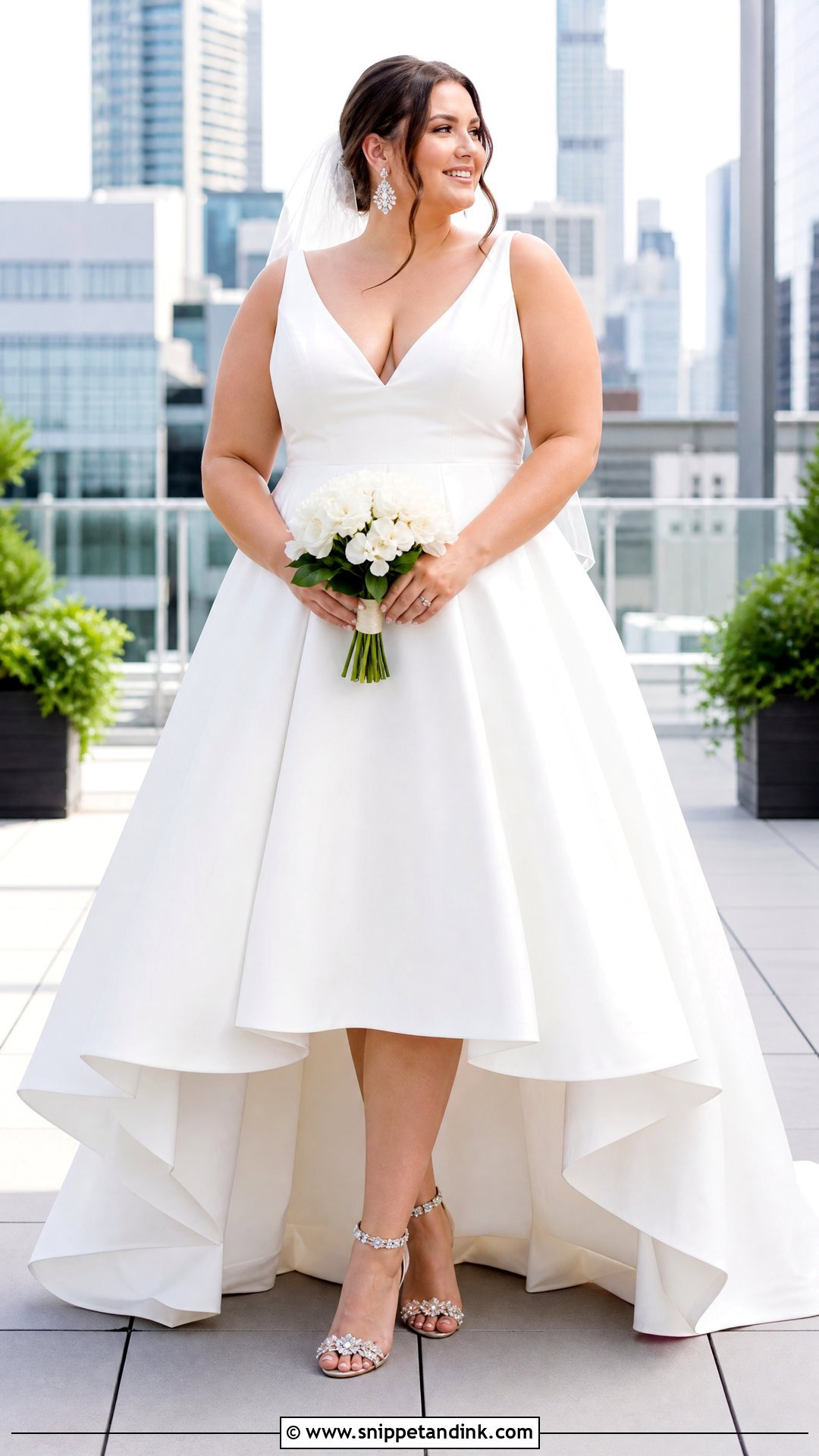 Size 16 High Low Wedding Dress With Statement Shoes - Snippet and Ink - 20 Size 16 Wedding Dress Ideas
