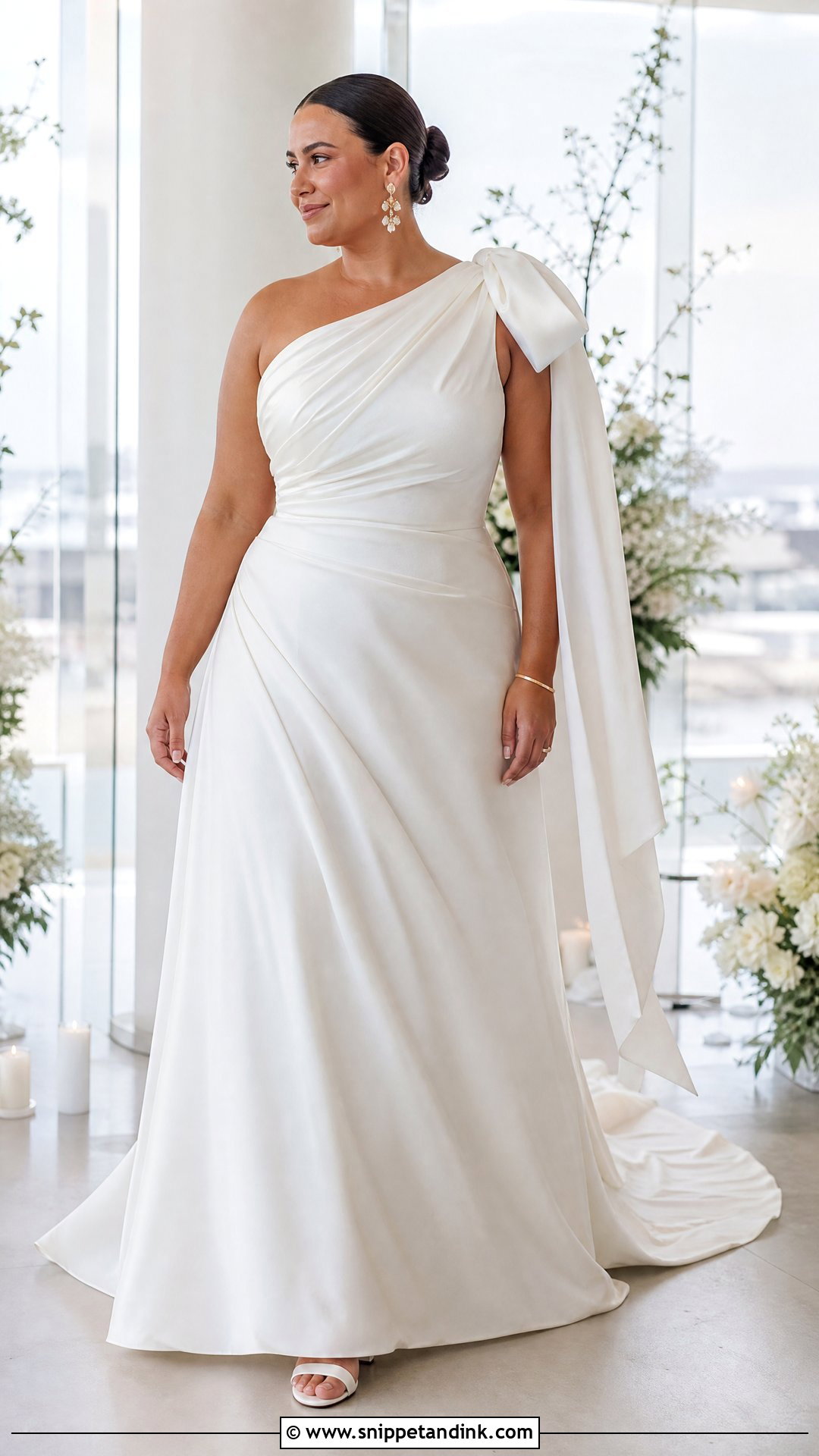 Size 16 One Shoulder Draped Wedding Dress - Snippet and Ink - 20 Size 16 Wedding Dress Ideas
