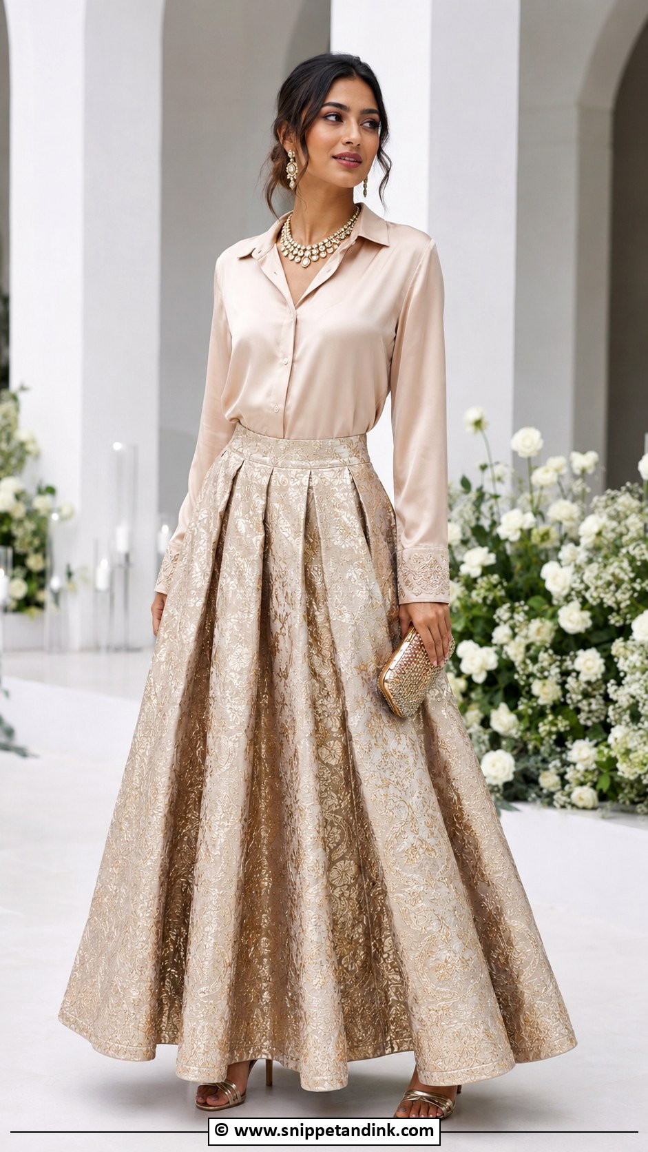 Skirt With Shirt Outfit - Snippet and Ink - 30 Indowestern Wedding Outfits Women