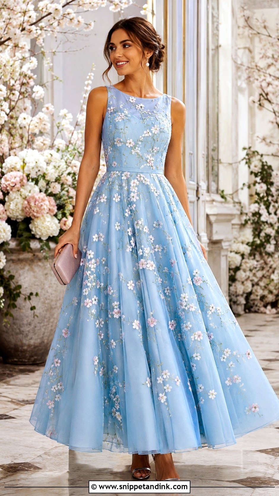 Sky Blue Floral Ball Gown - Snippet and Ink - 20 Ball Gown Blue Ideas