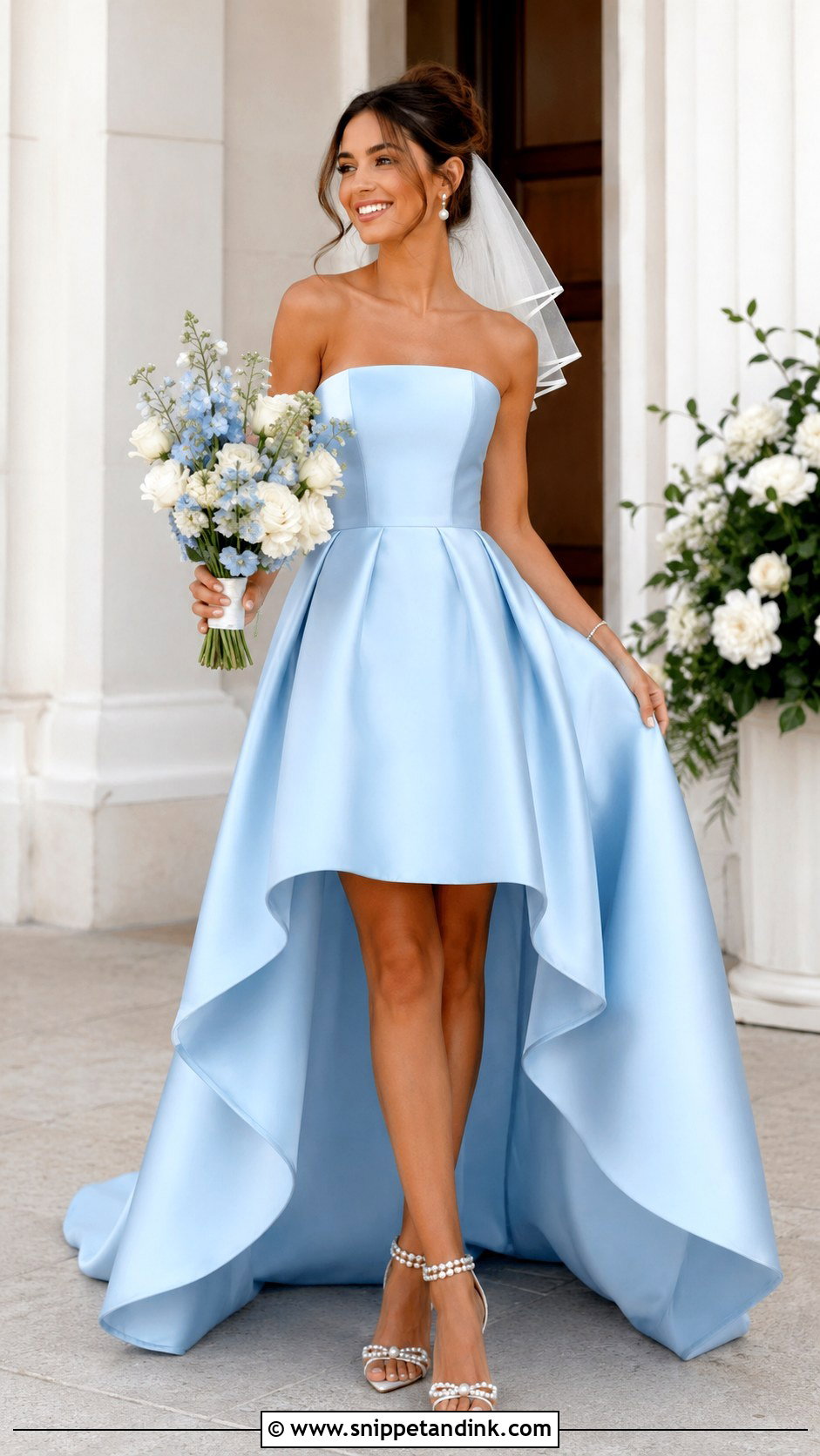 Sky Blue High Low Wedding Dress - Snippet and Ink - 25 Sky Blue Wedding Dress Ideas