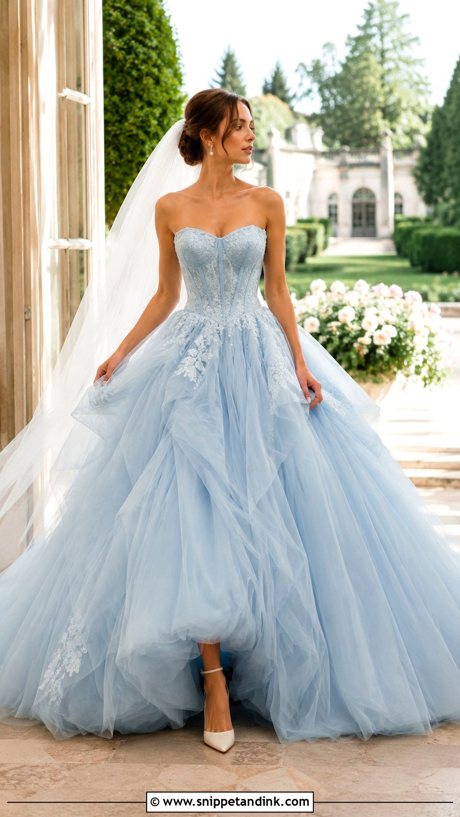 Sky Blue Lace Wedding Dress - Snippet and Ink - 25 Sky Blue Wedding Dress Ideas