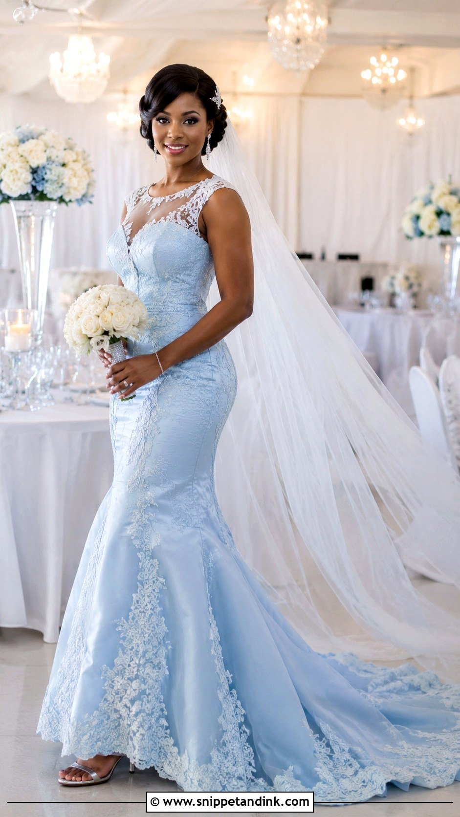 Sky Blue Mermaid Wedding Dress - Snippet and Ink - 25 Sky Blue Wedding Dress Ideas