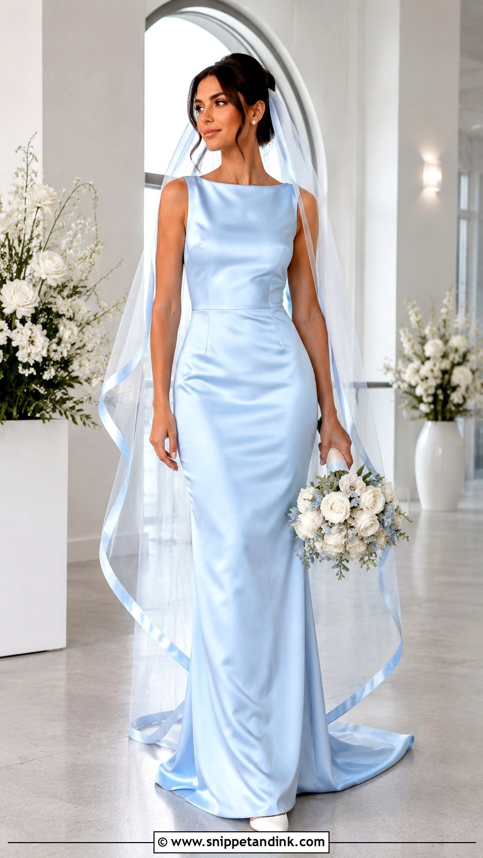 Sky Blue Satin Wedding Dress - Snippet and Ink - 25 Sky Blue Wedding Dress Ideas
