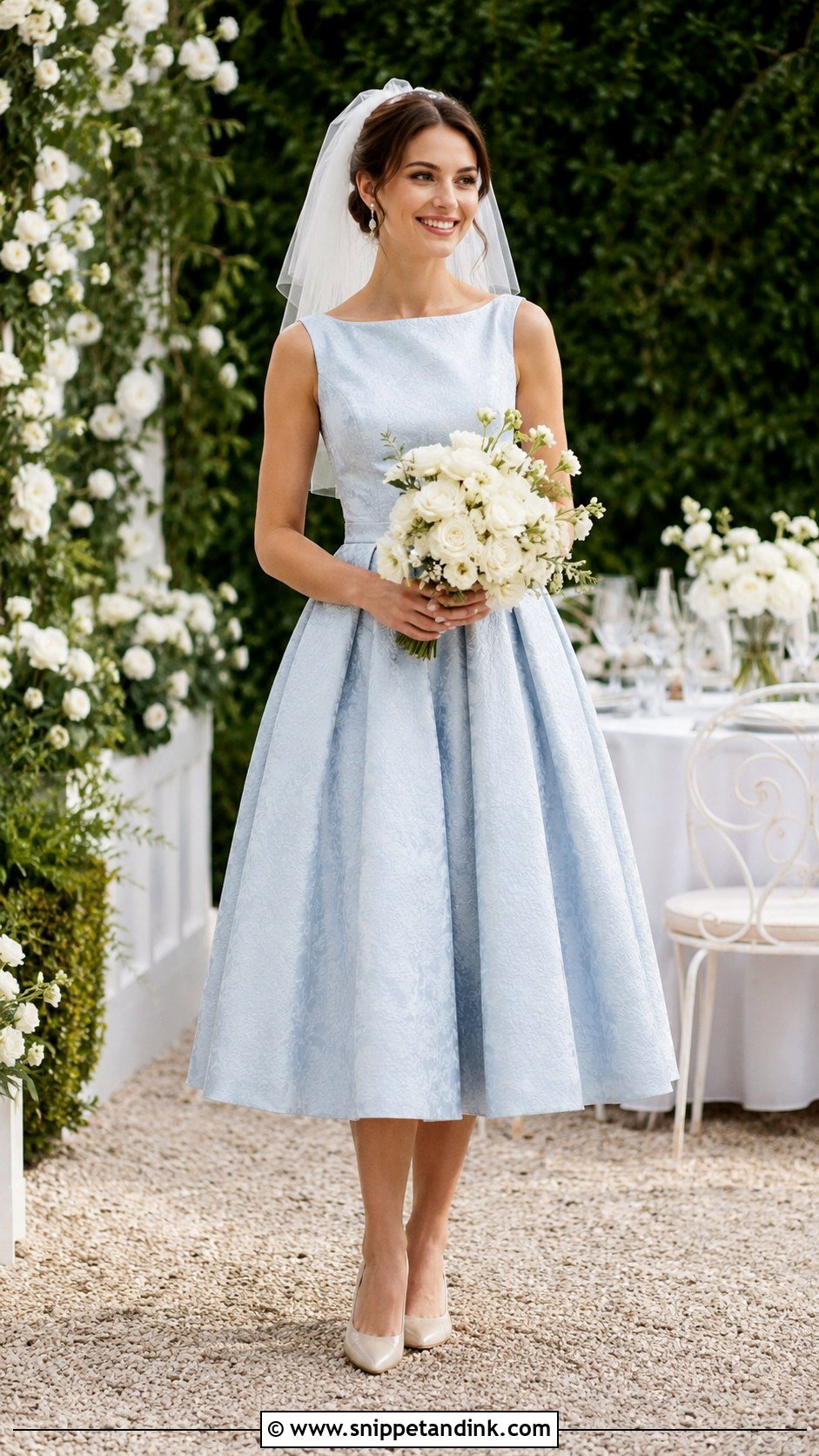 Sky Blue Tea Length Wedding Dress - Snippet and Ink - 25 Sky Blue Wedding Dress Ideas