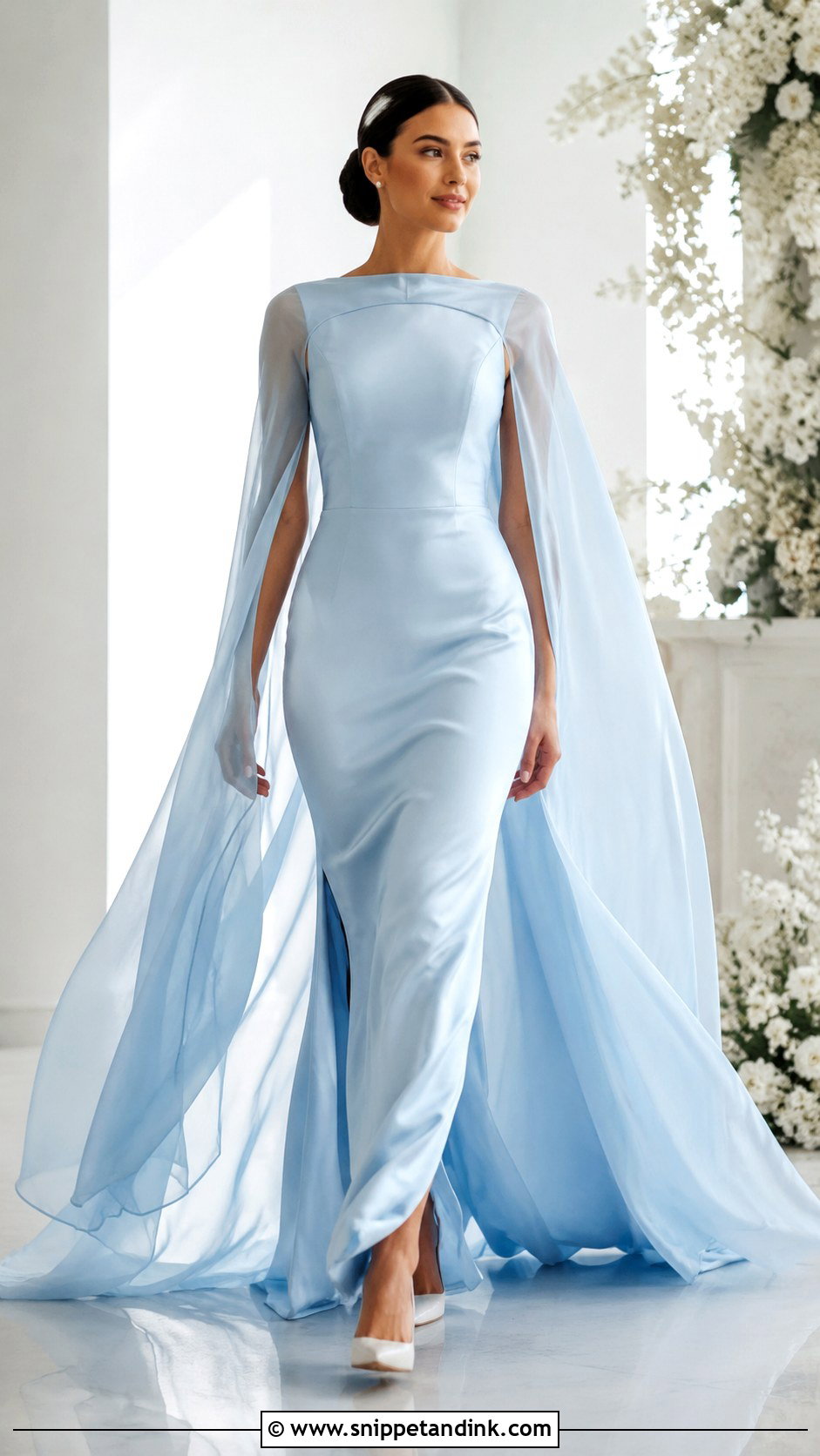 Sky Blue Wedding Dress With Cape - Snippet and Ink - 25 Sky Blue Wedding Dress Ideas