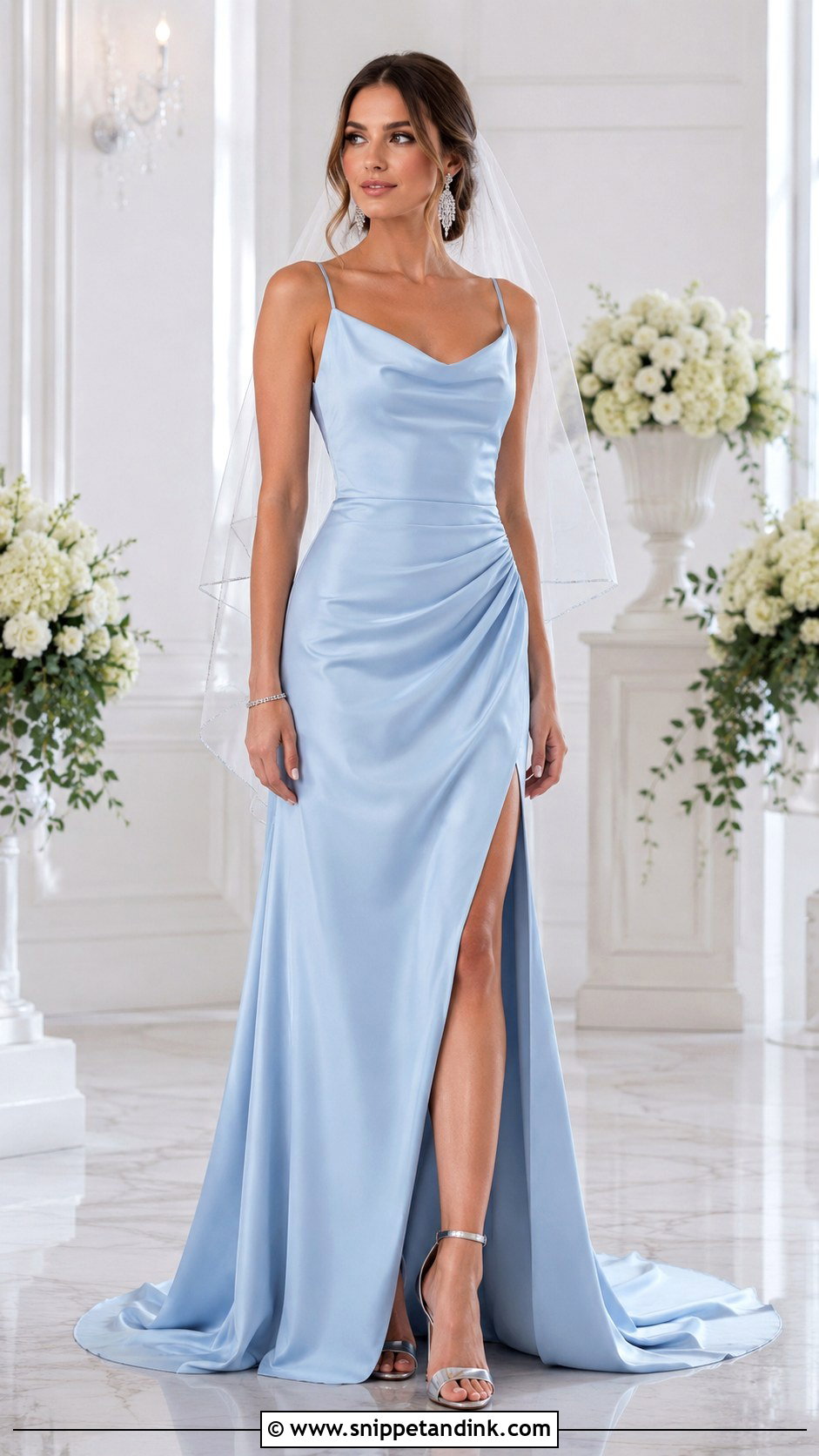 Sky Blue Wedding Dress With Silver Heels - Snippet and Ink - 25 Sky Blue Wedding Dress Ideas