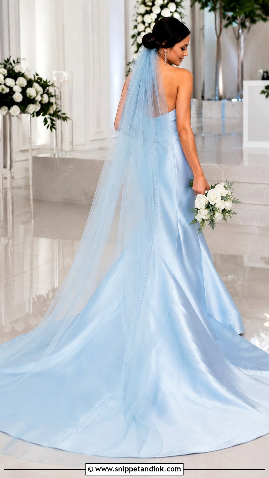 Sky Blue Wedding Dress With Train - Snippet and Ink - 25 Sky Blue Wedding Dress Ideas