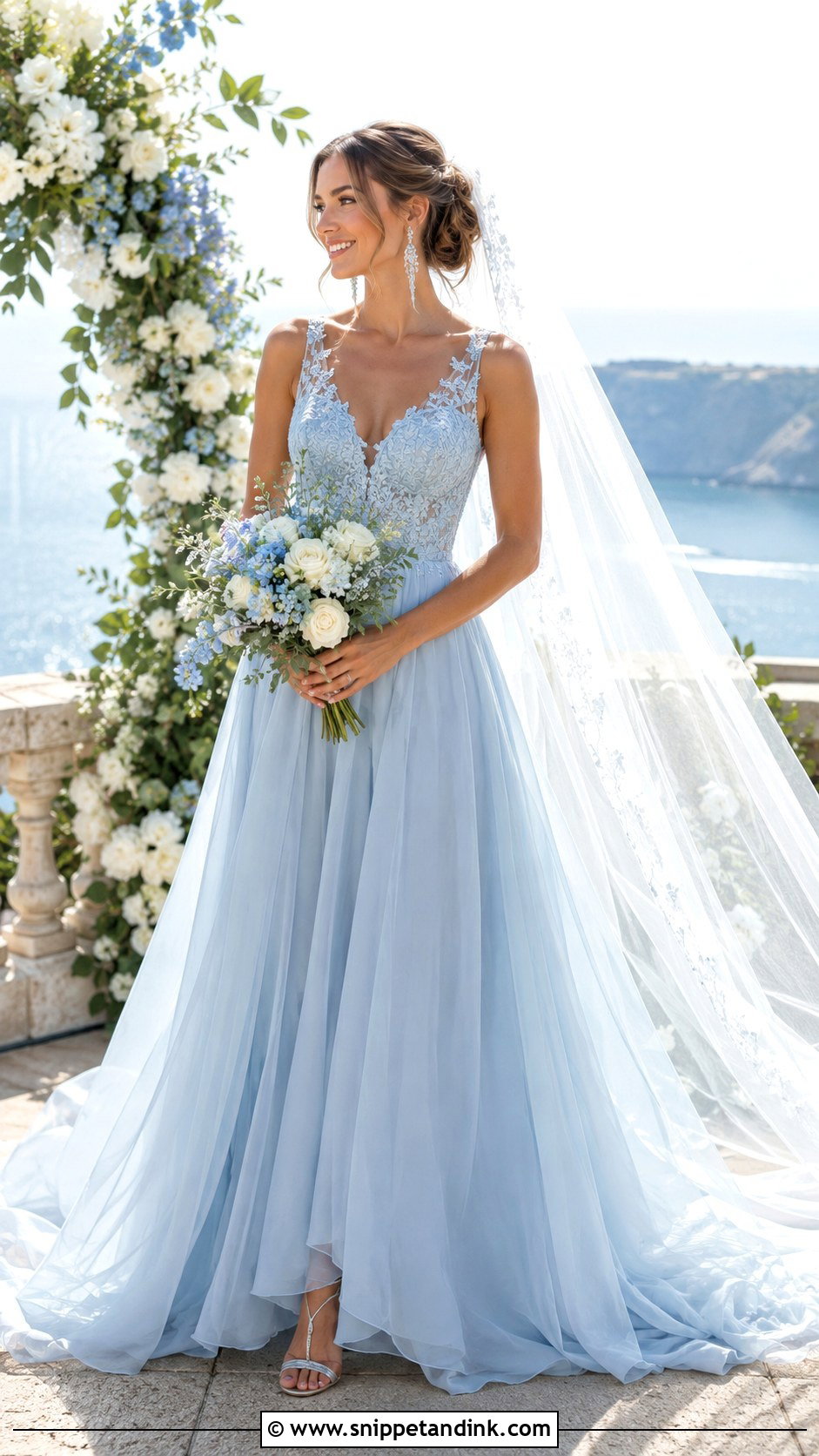 Sky Blue Wedding Dress - Snippet and Ink - 20 Alternative Wedding Dress Color Ideas