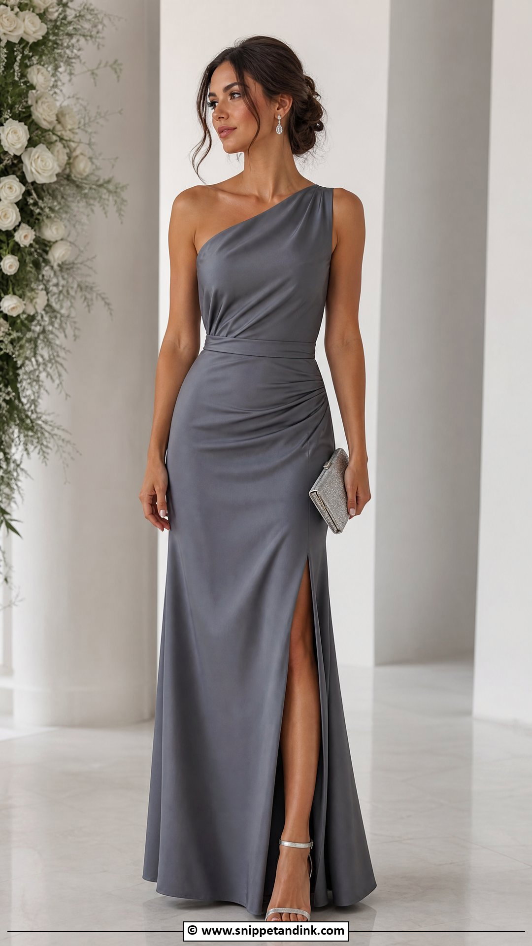 Slate Gray Maid Of Honour Dress - Snippet and Ink - 35 Maid of Honour Dresses