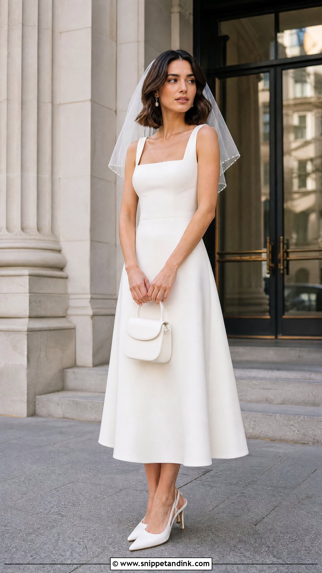 Sleek Midi Wedding Dress - Snippet and Ink - 20 Simple Sleek Wedding Dress Ideas