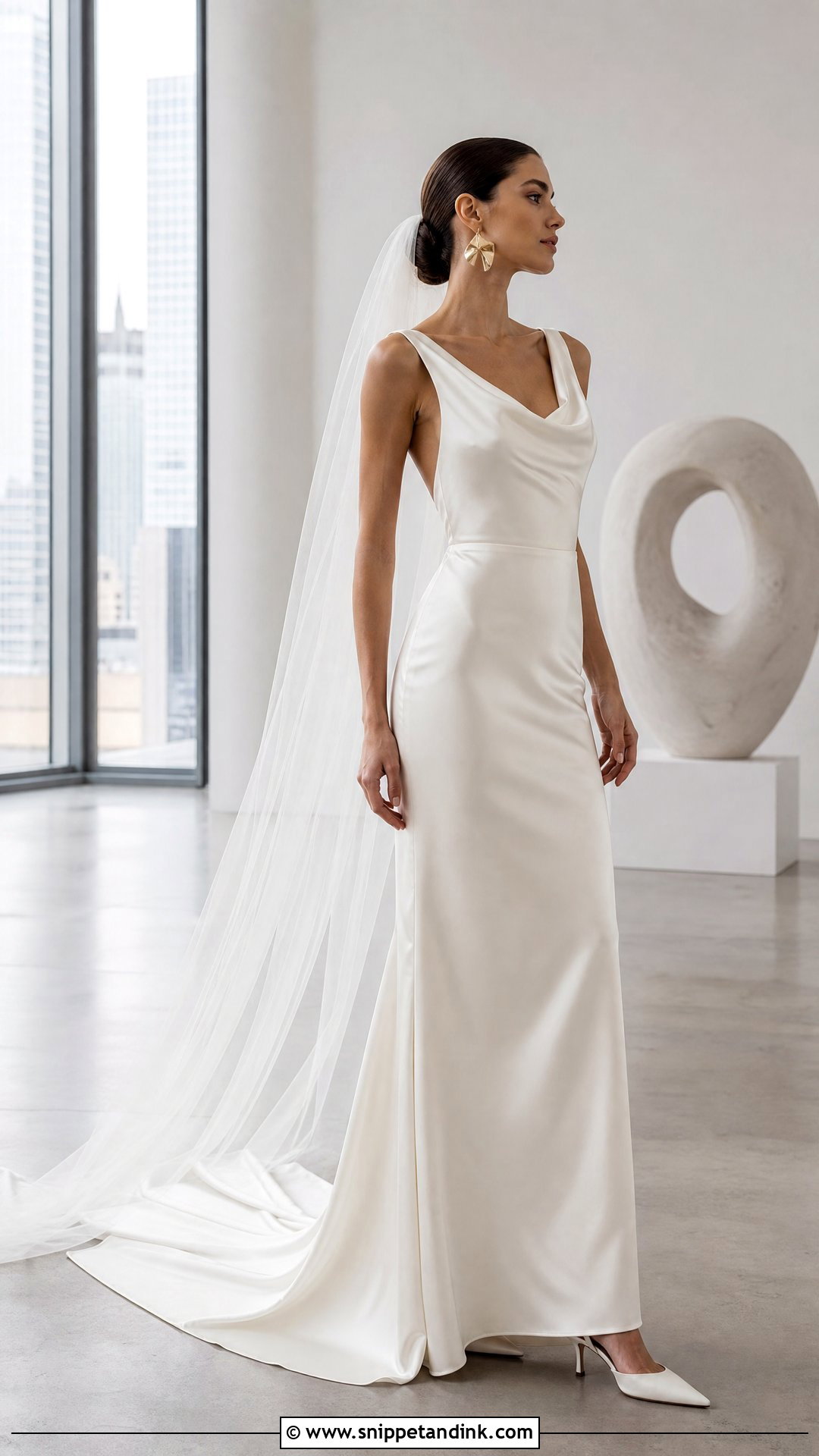 Sleek Satin Column Bridal Gown - Snippet and Ink - 20 2026 Bridal Gowns