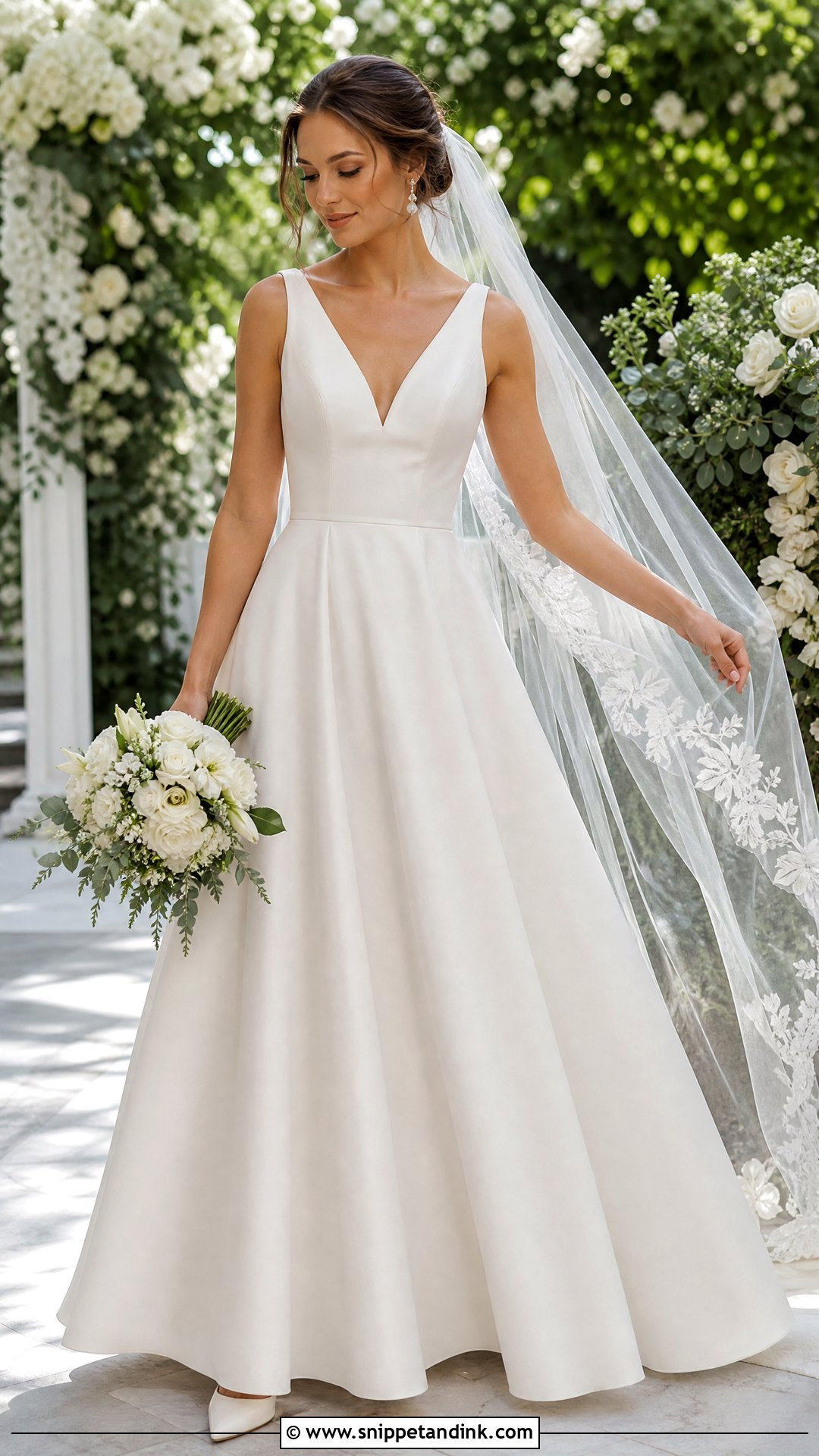 Sleeveless A Line Wedding Gown - Snippet and Ink - 20 Sleeveless Wedding Gown Ideas