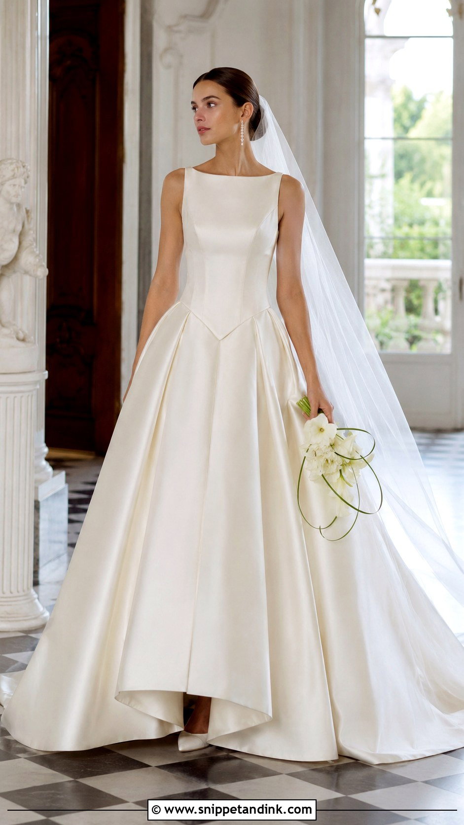 Sleeveless Basque Waist Wedding Dress - Snippet and Ink - 20 Sleeveless Wedding Dresses