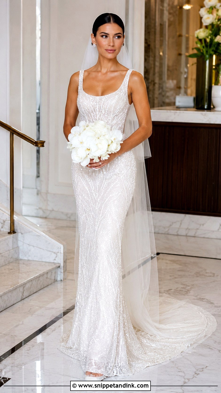 Sleeveless Beaded Wedding Dress - Snippet and Ink - 20 Sleeveless Wedding Dresses