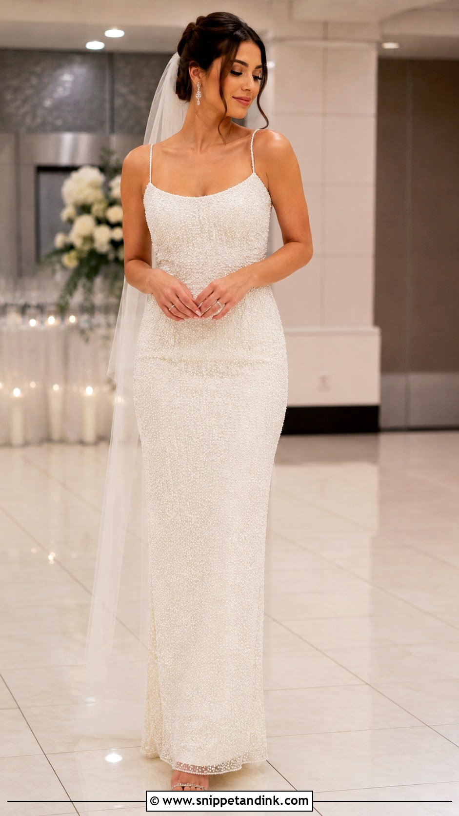 Sleeveless Beaded Wedding Dress - Snippet and Ink - 30 Sleeveless Wedding Dress Ideas