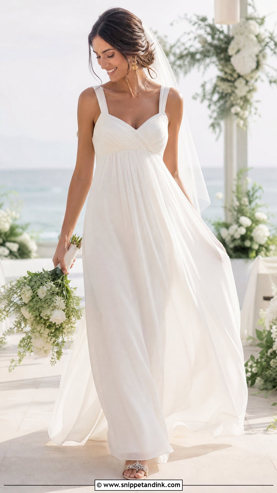 Sleeveless Chiffon Wedding Gown - Snippet and Ink - 20 Sleeveless Wedding Gown Ideas
