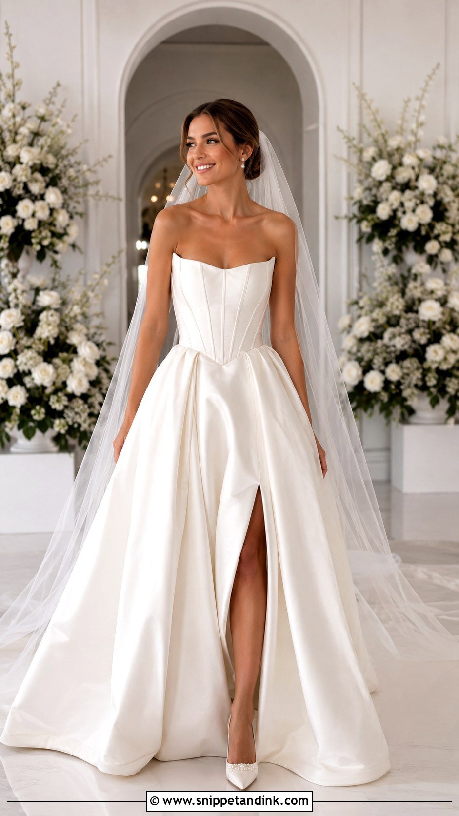 Sleeveless Corset Wedding Dress - Snippet and Ink - 30 Sleeveless Wedding Dress Ideas