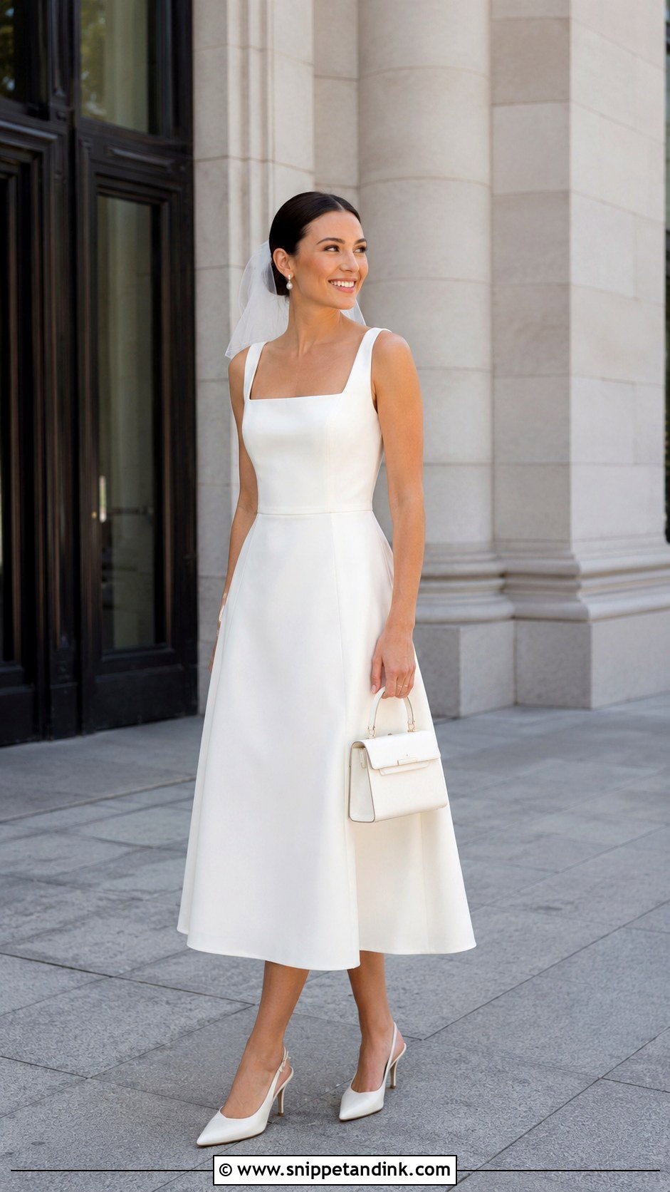 Sleeveless Courthouse Wedding Dress - Snippet and Ink - 30 Sleeveless Wedding Dress Ideas