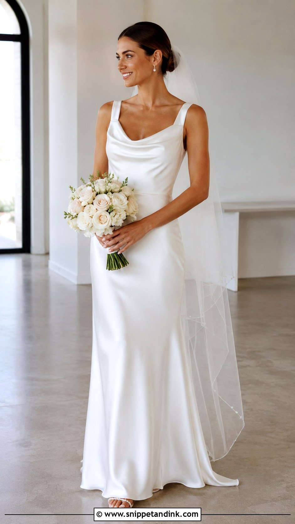 Sleeveless Cowl Neck Wedding Dress - Snippet and Ink - 20 Sleeveless Wedding Dresses