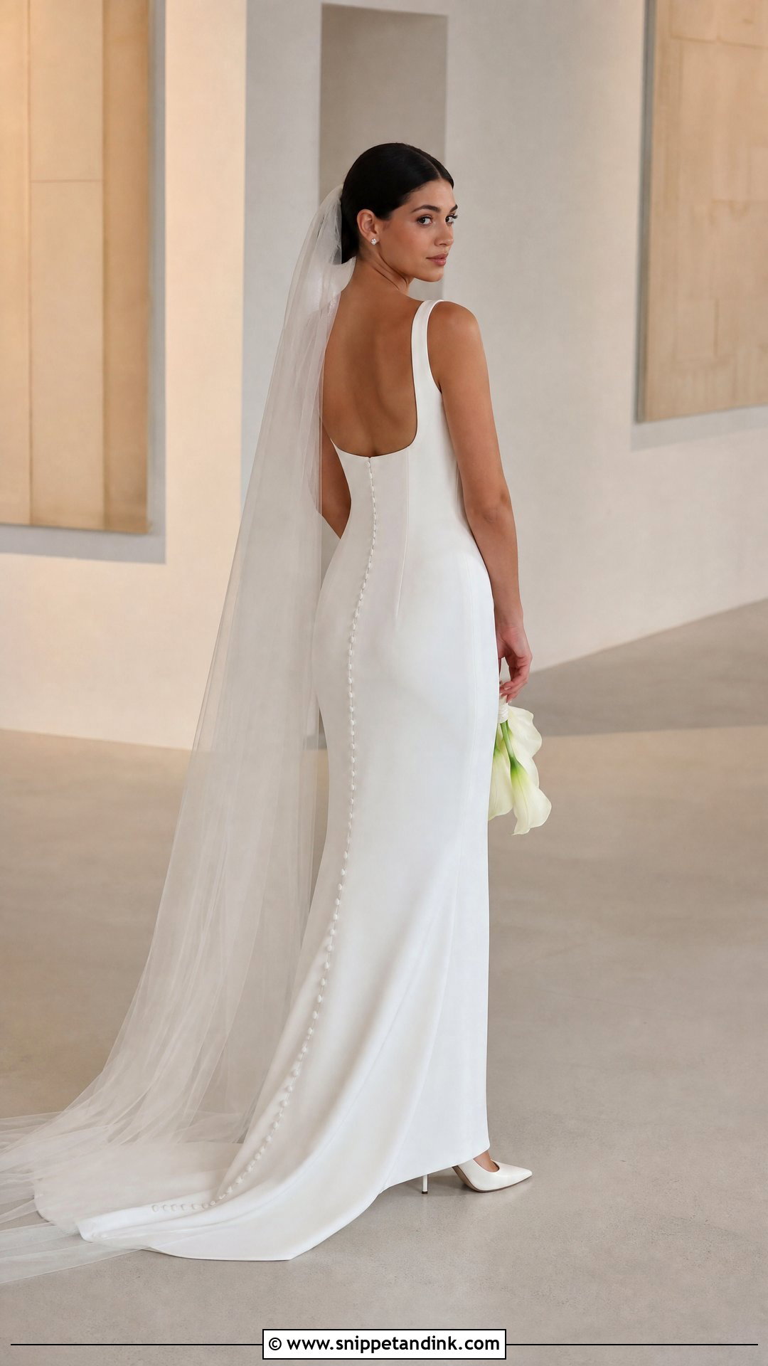 Sleeveless Crepe Wedding Gown - Snippet and Ink - 20 Sleeveless Wedding Gown Ideas