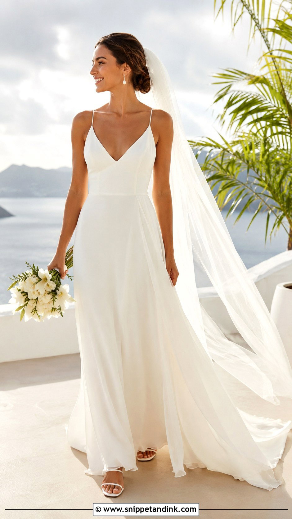 Sleeveless Destination Wedding Dress - Snippet and Ink - 30 Sleeveless Wedding Dress Ideas