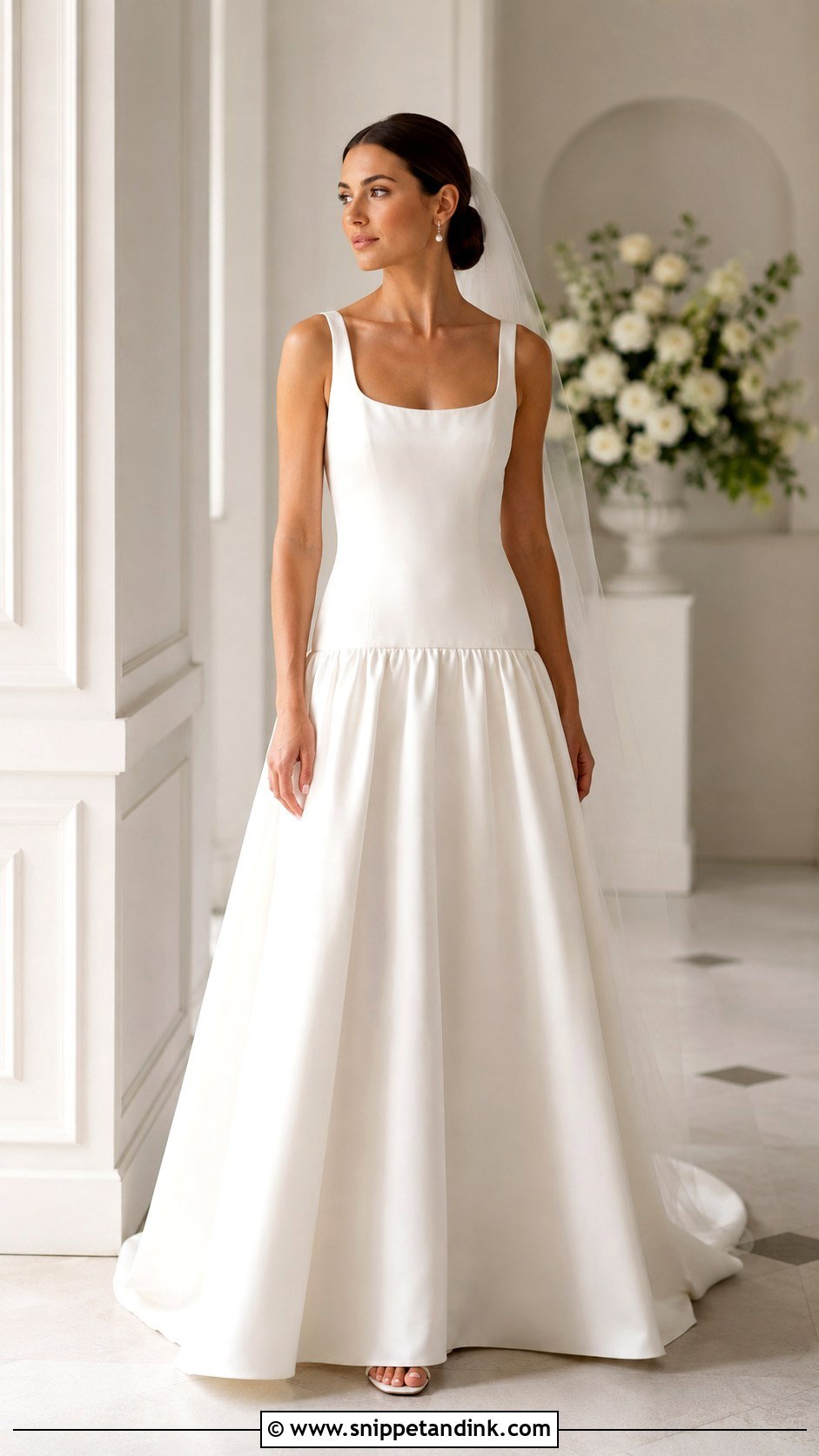 Sleeveless Drop Waist A Line Wedding Dress - Snippet and Ink - 25 Drop Waist a Line Wedding Dress Ideas