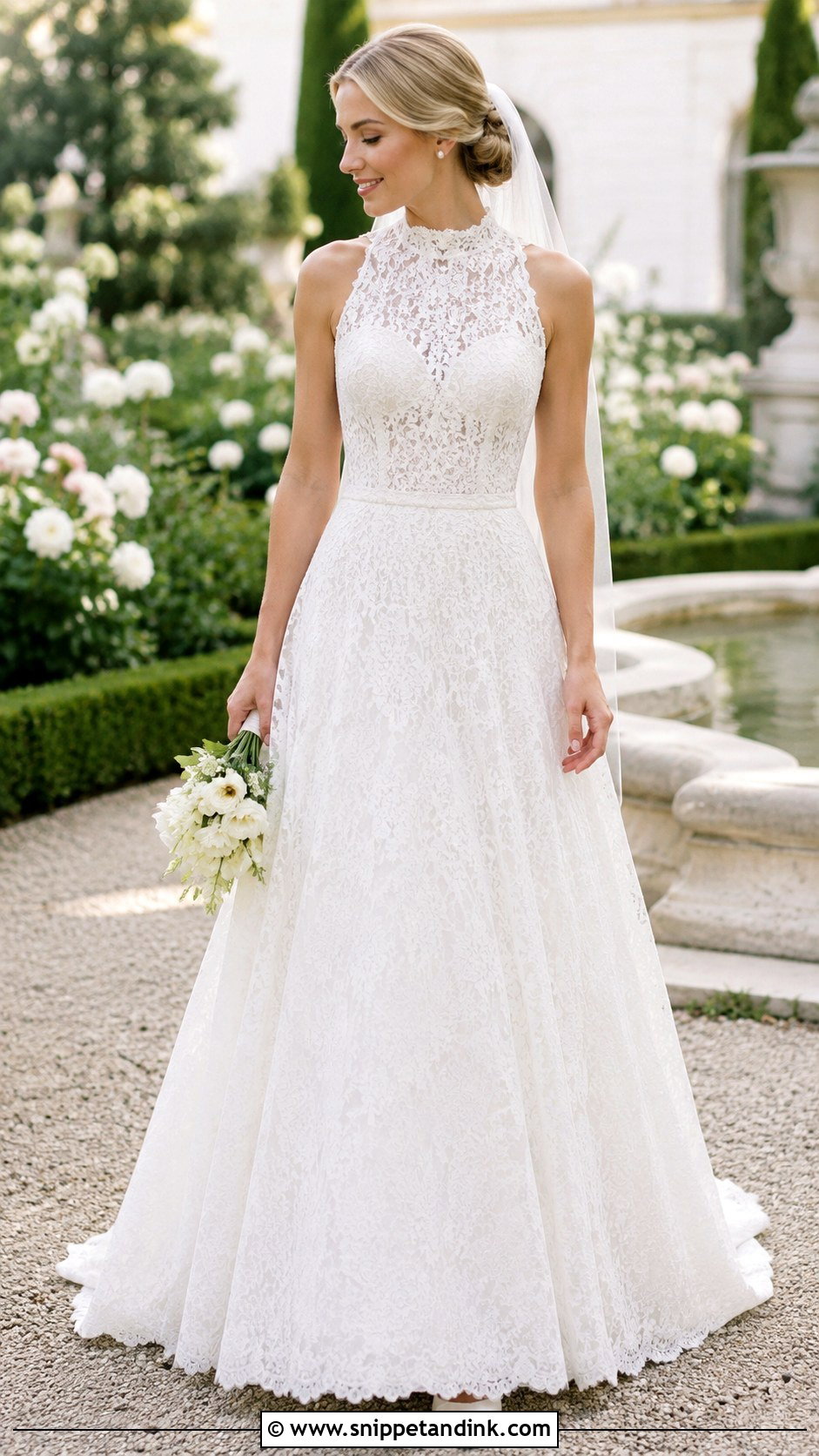Sleeveless High Neck Wedding Dress - Snippet and Ink - 20 Sleeveless Wedding Dresses