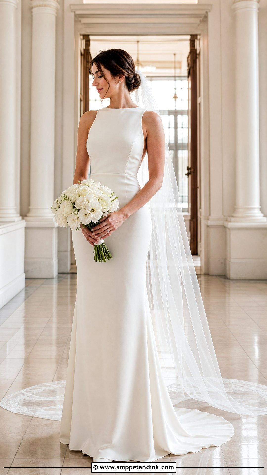 Sleeveless High Neck Wedding Gown - Snippet and Ink - 20 Sleeveless Wedding Gown Ideas