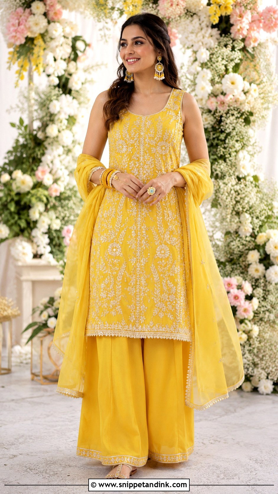Sleeveless Mehendi Suit Outfit - Snippet and Ink - 30 Mehendi Dress Outfits