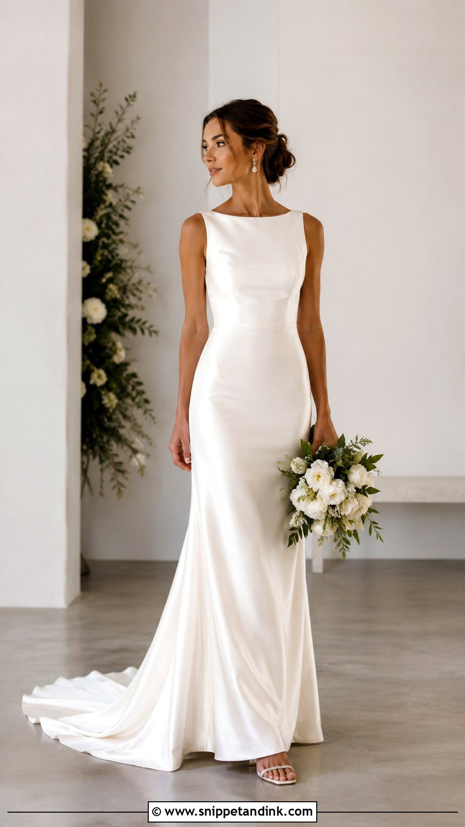 Sleeveless Minimalist Wedding Dress - Snippet and Ink - 30 Sleeveless Wedding Dress Ideas