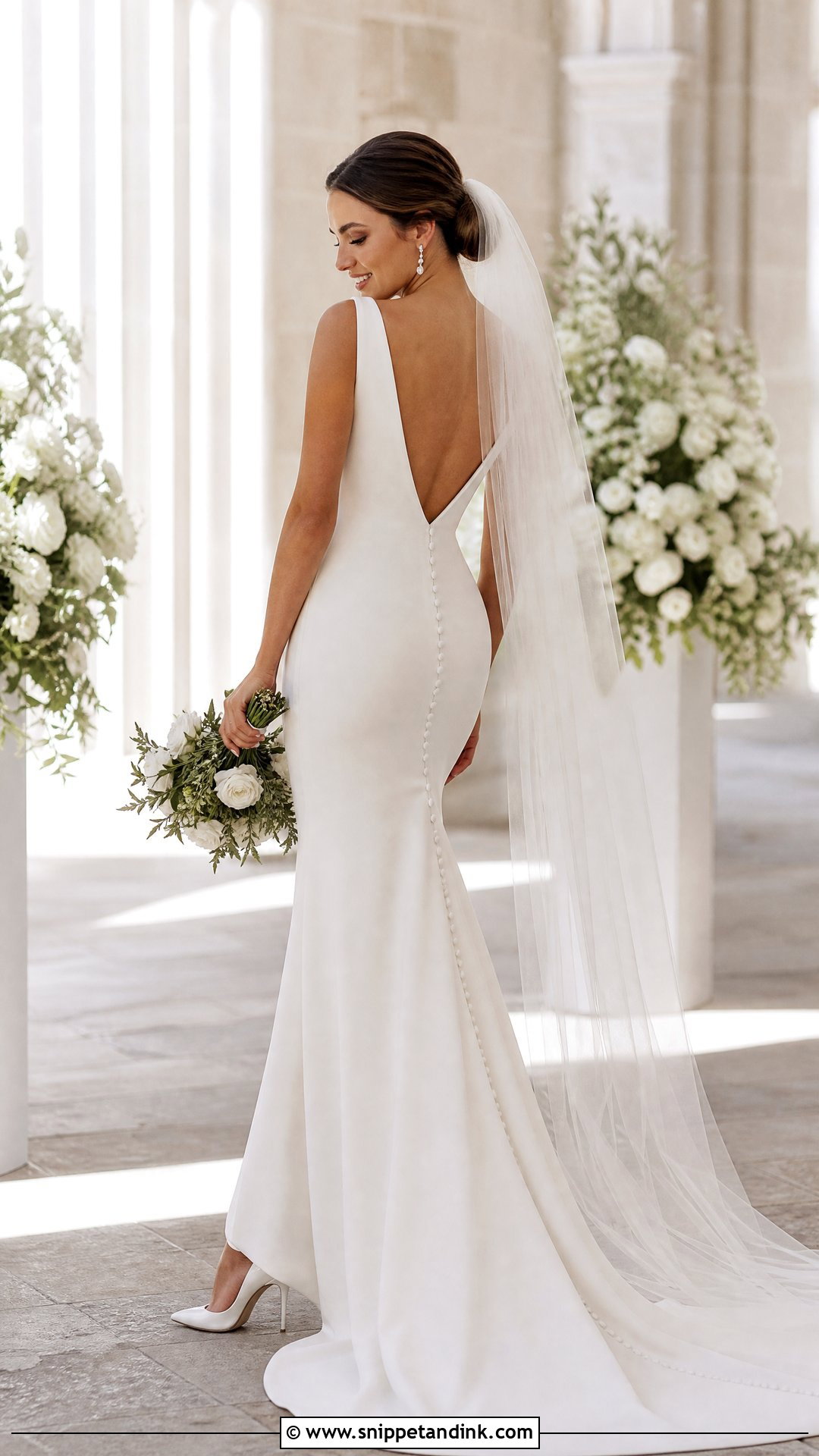 Sleeveless Open Back Wedding Gown - Snippet and Ink - 20 Sleeveless Wedding Gown Ideas
