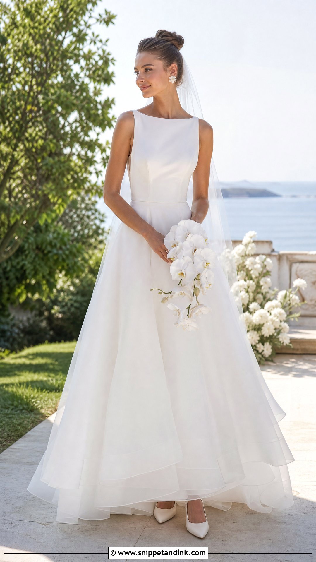 Sleeveless Organza Sabrina Wedding Dress - Snippet and Ink - 20 Sabrina Wedding Dress Ideas