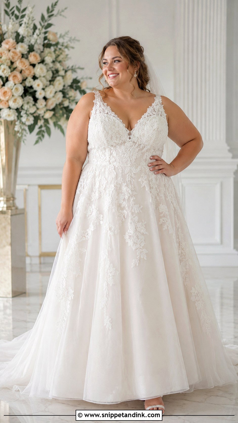 Sleeveless Plus Size Wedding Dress - Snippet and Ink - 30 Sleeveless Wedding Dress Ideas