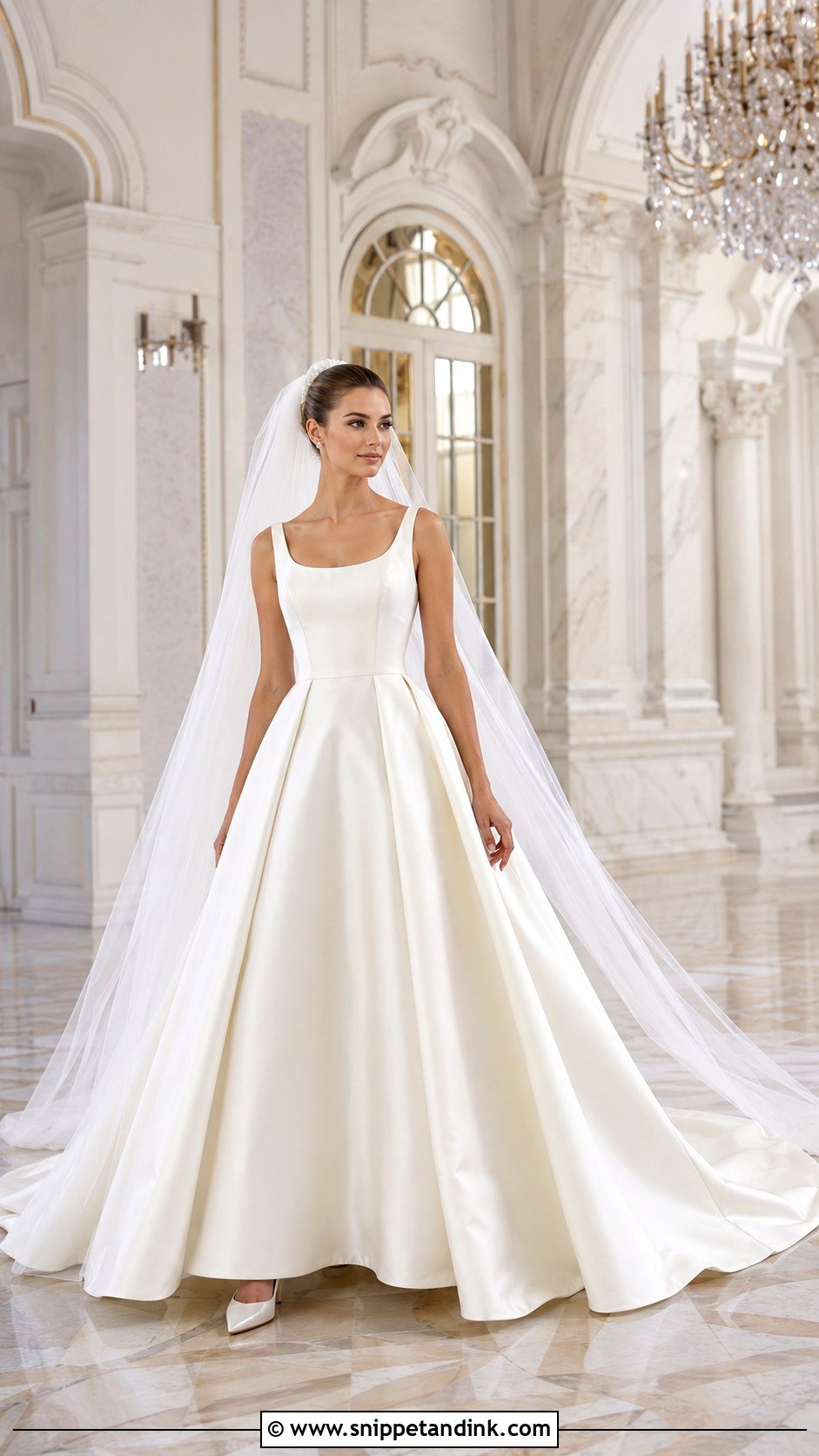 Sleeveless Satin Ball Gown Wedding Dress - Snippet and Ink - 20 Sleeveless Wedding Dresses