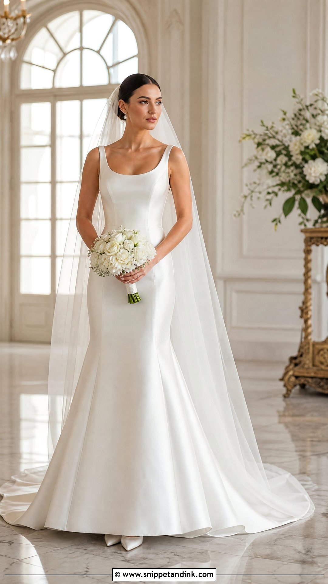 Sleeveless Satin Wedding Gown - Snippet and Ink - 20 Sleeveless Wedding Gown Ideas
