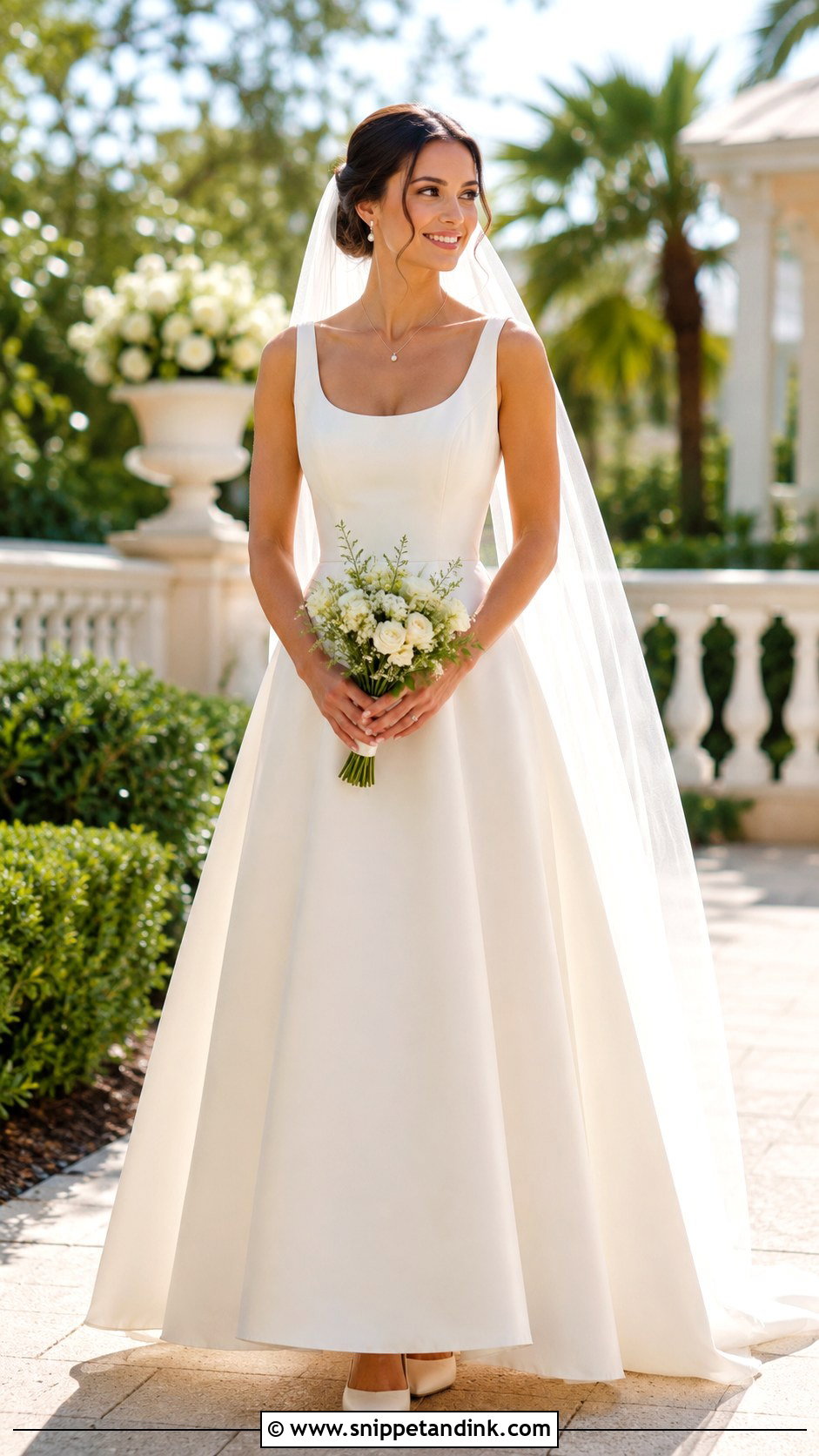 Sleeveless Scoop Neck Wedding Dress - Snippet and Ink - 20 Sleeveless Wedding Dresses