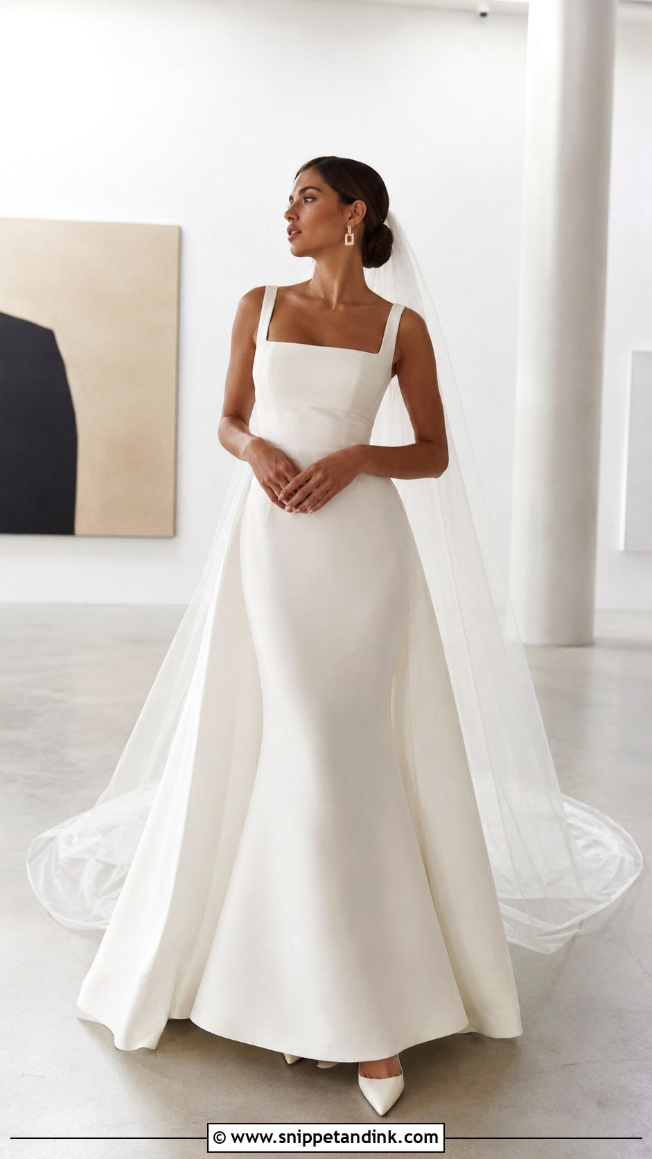Sleeveless Square Neck Wedding Dress - Snippet and Ink - 20 Sleeveless Wedding Dresses