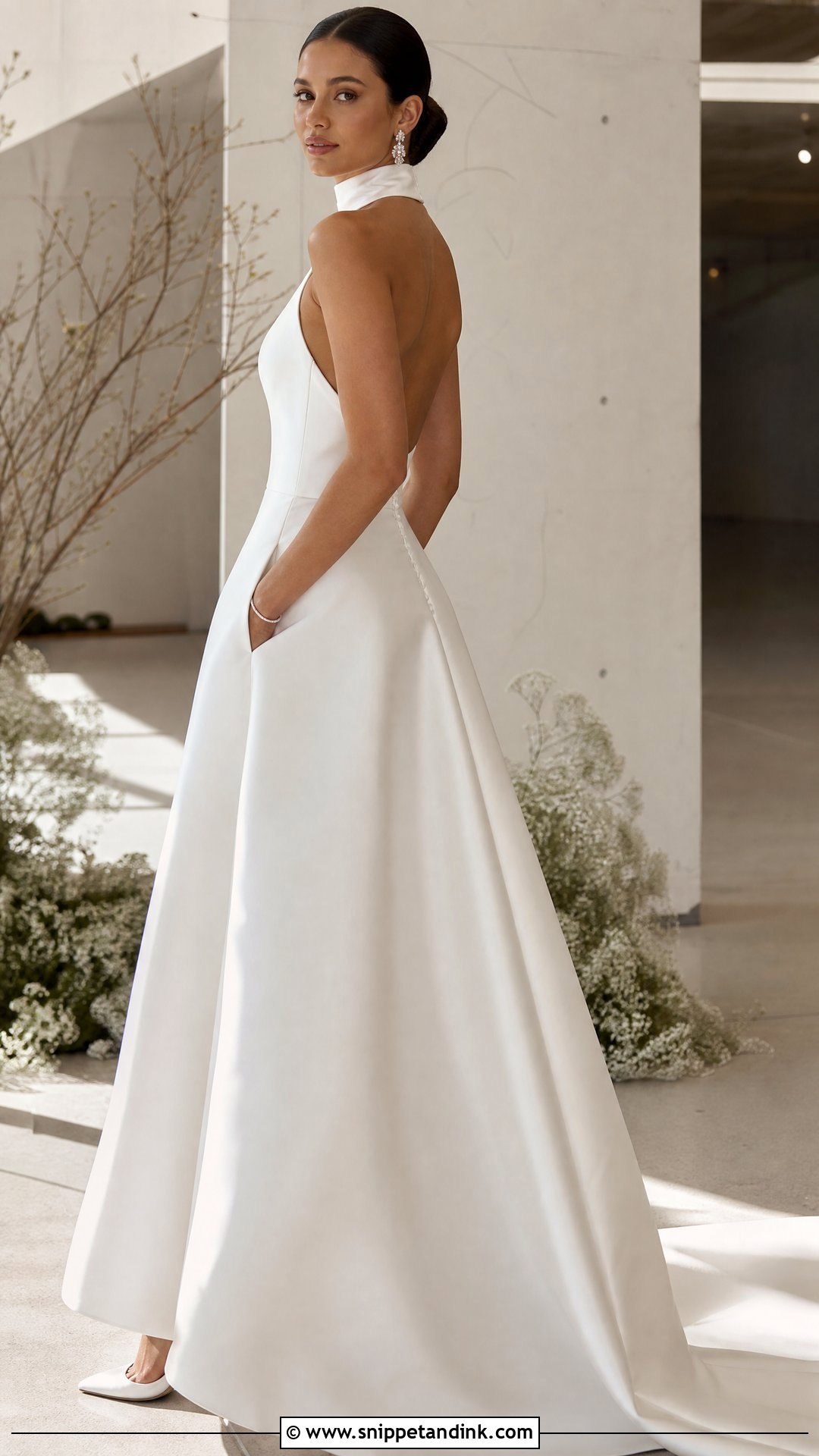 Sleeveless Turtle Neck Wedding Gown - Snippet and Ink - 20 Turtle Neck Wedding Gown Ideas