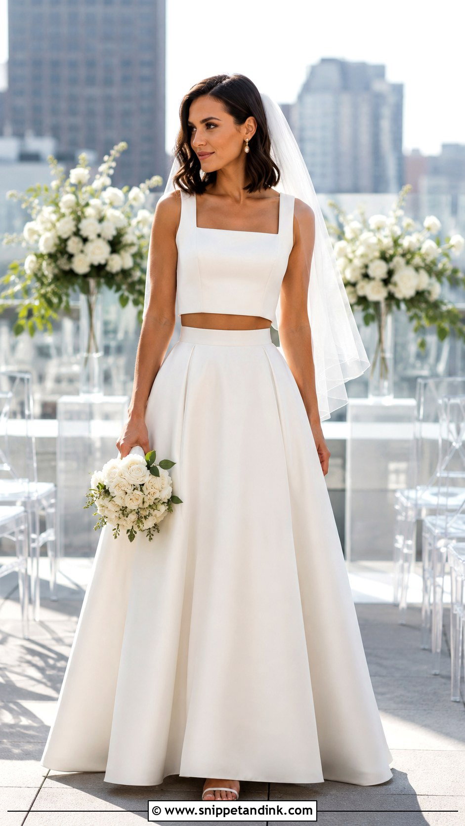 Sleeveless Two Piece Wedding Dress - Snippet and Ink - 20 Sleeveless Wedding Dresses